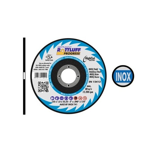 DISC.ABR.PIANO INOX Ø125x1 mm